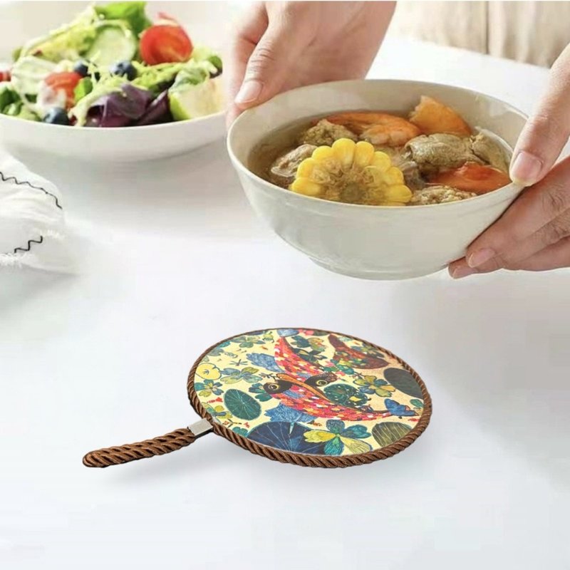 花影游魚 陶瓷隔熱墊 | 鍋墊 杯墊 耐高溫 軟木防滑 童趣時尚精美 - 杯墊 - 瓷 