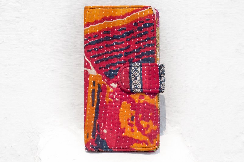 Hand-embroidered wallet, hand-stitched sari cloth wallet, silk embroidery long clip-Bohemian hand-embroidered - Wallets - Cotton & Hemp Multicolor