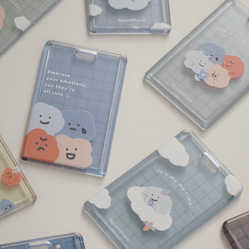 喜怒哀楽 フロスト半透明IDケース Suica/Pasmoケース スライド式カードケース カードホルダー 縦型カードケース - 定期入れ・パスケース - その他の素材 多色