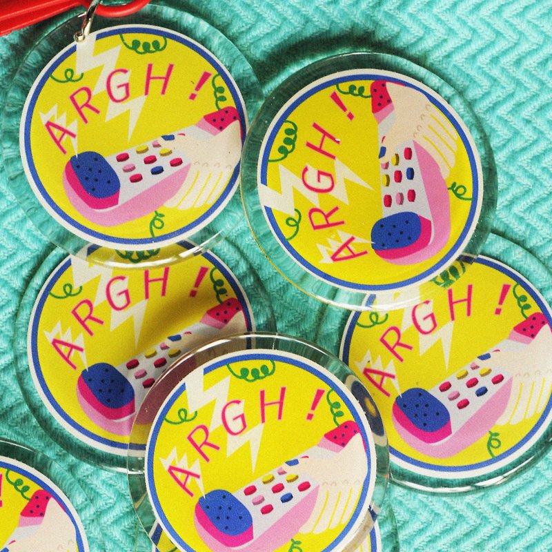 Keychain & Brooch "Argh!" - Charms - Acrylic Multicolor