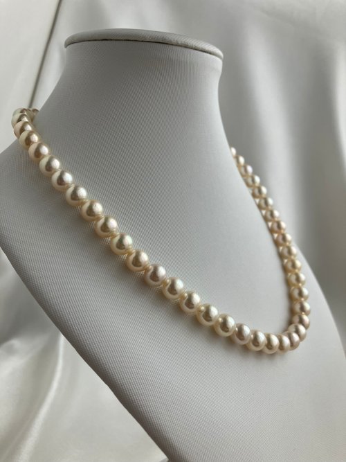 KOKO PEARL JEWELRY 福利品 高貴香檳色akoya珍珠 7.5mm akoya珠串 海水珍珠 禮服配飾
