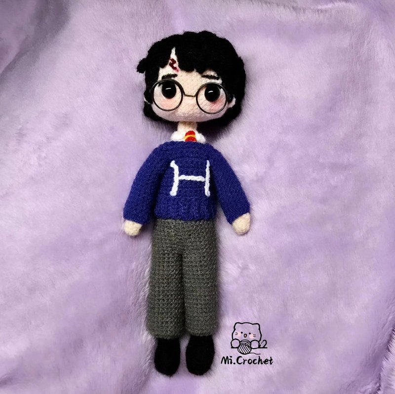 Hand-crocheted | Mao Leng doll | One dollar extra purchase of Christmas sweater | HarryPotter series - ตุ๊กตา - ไฟเบอร์อื่นๆ หลากหลายสี