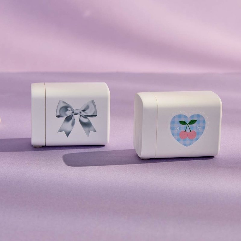 櫻桃格紋GaN 40W Type-C雙孔充電頭 - 科技小物 - 塑膠 多色