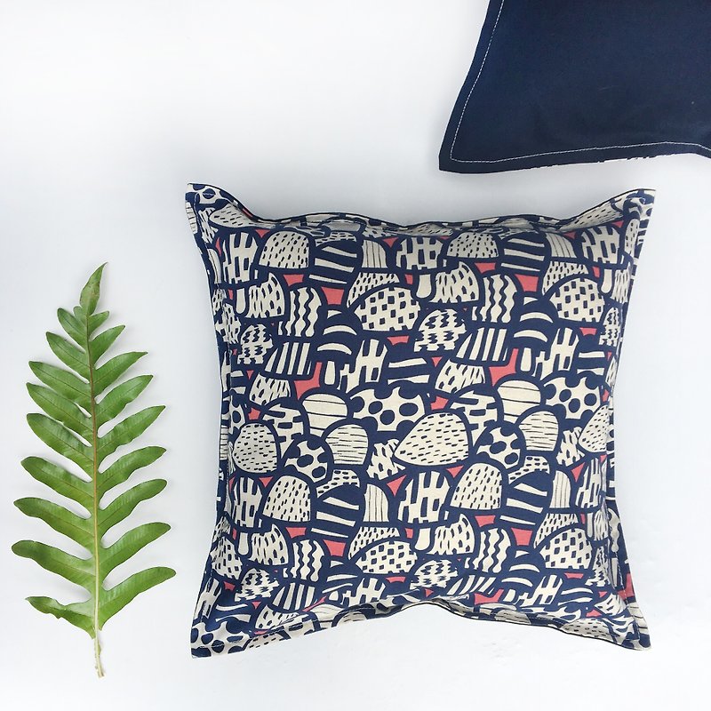 Tea scented pillow-Mushrooms//Blue// - Pillows & Cushions - Cotton & Hemp 