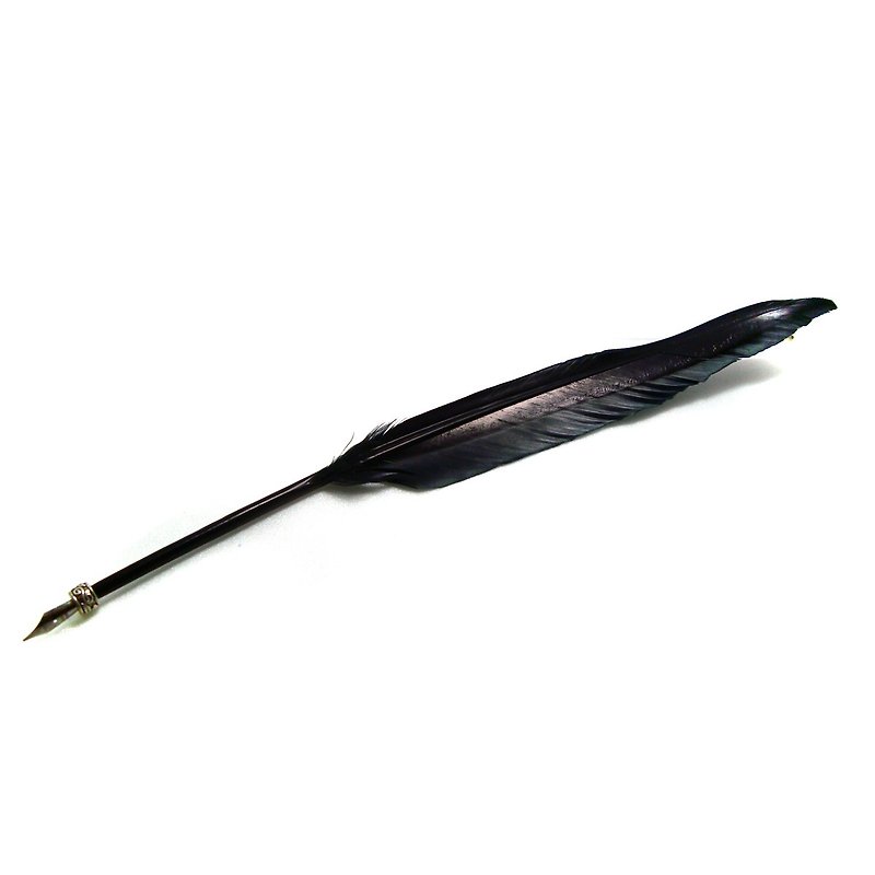 Handmade feather pen-dip pen-fountain pen nib-black - Fountain Pens - Other Materials Black