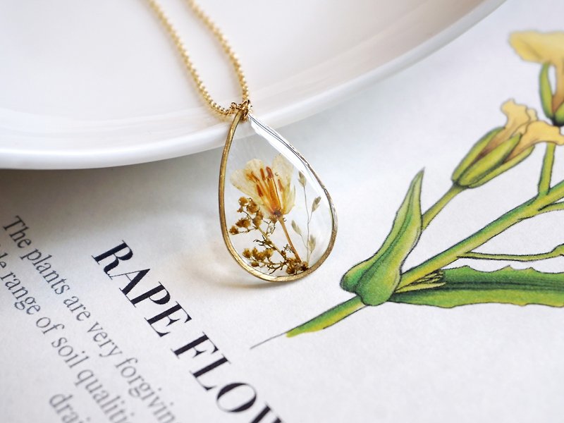 ALOTSS / necklace / yellow / cool jewelry, cute necklace, unique jewelry, dainty - Necklaces - Plants & Flowers Gold