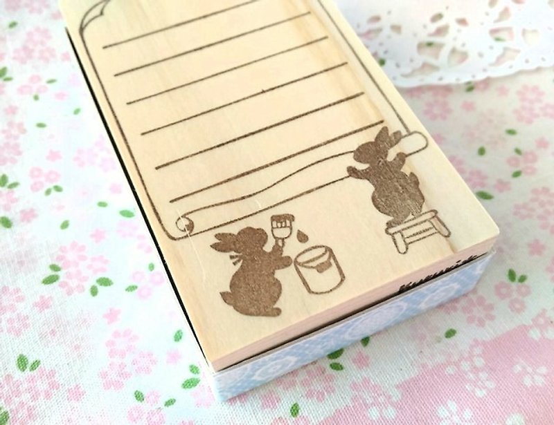2 rabbit message frame frame of rabbits - Stamps & Stamp Pads - Rubber Transparent