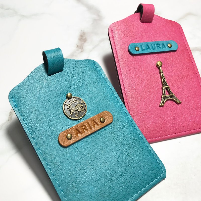 [Naughty Factory] Custom-made products with free name engraving-luggage tag identification card set - ป้ายสัมภาระ - หนังเทียม 