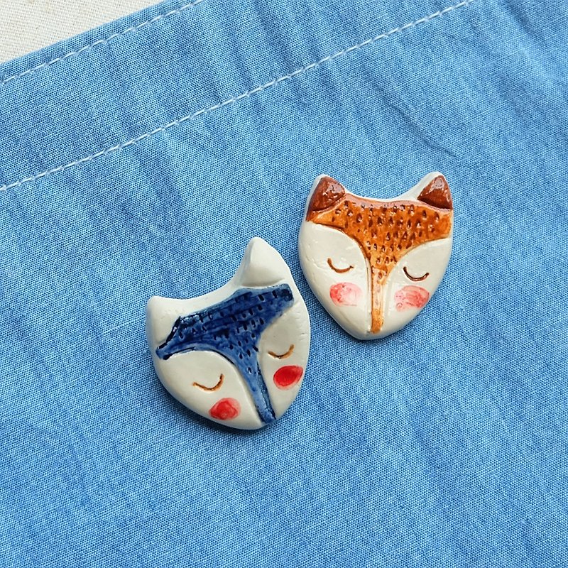 Little fox - Brooches - Pottery 