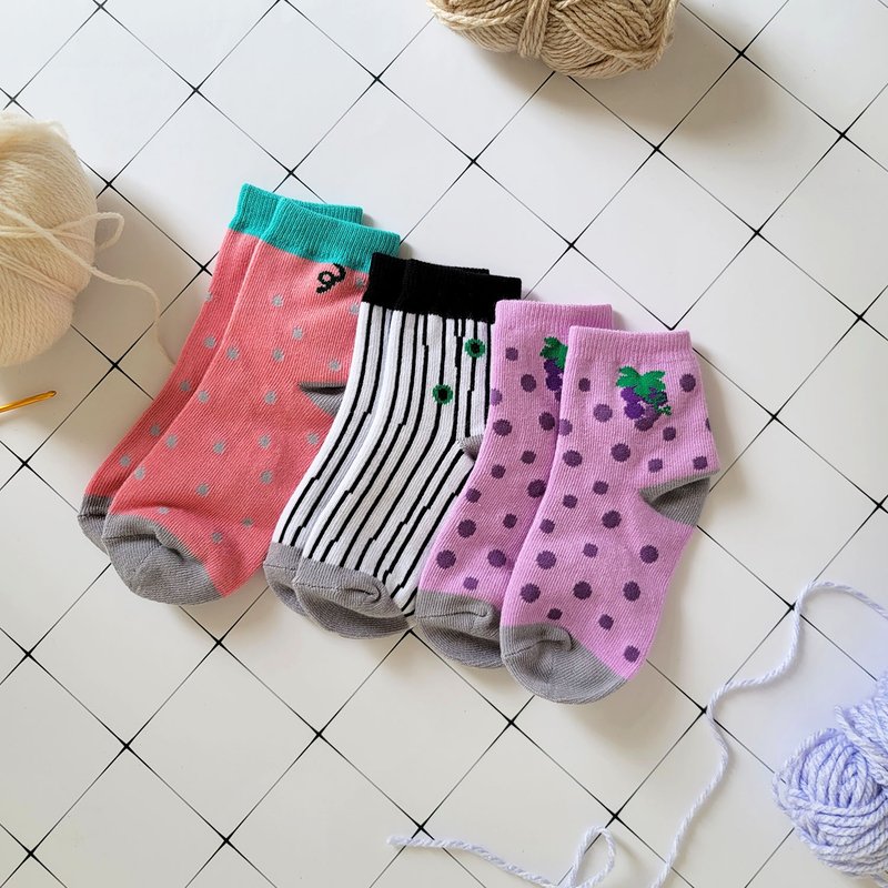 [Seasonal Sale] Children's Fruit Jacquard Socks and Socks - Baby Socks - Cotton & Hemp Multicolor