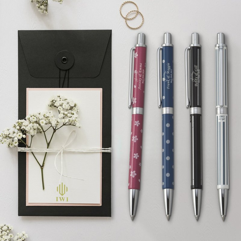 【結婚式記念品】IWI ジャンピングキャンディー 0.5mm ジェルペン - 結婚式限定 #限定刻印無料 - 油性ボールペン - 金属 