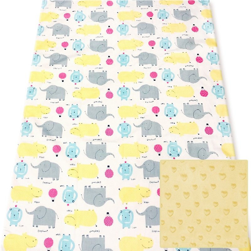 Minky multi-function point particle carrying blanket baby blanket air blanket is goose yellow - zoo - Bedding - Cotton & Hemp Yellow