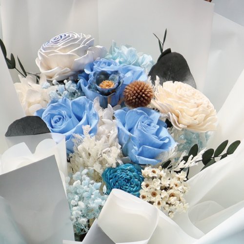 Eternal Flower Sea-Eternal Rose Bouquet-Blue