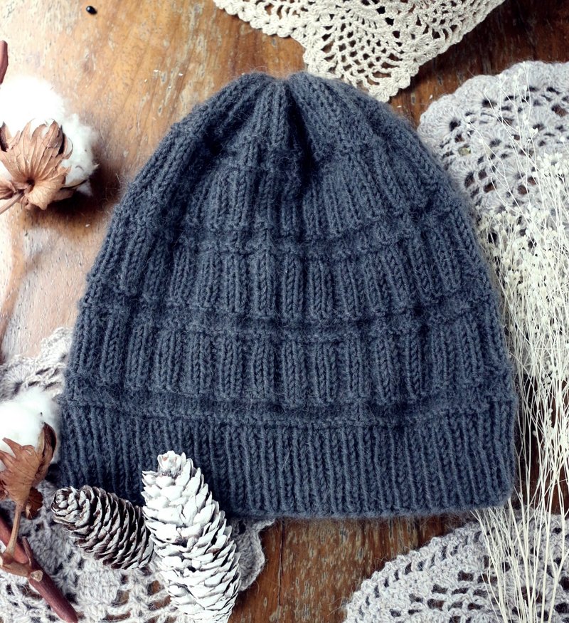 ChiChi Handmade-Low-key Gentleman-Warm Wool Feel-Woolen Hat - หมวก - ขนแกะ สีเทา