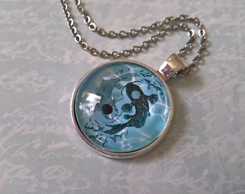 Euridice Only Pendant Tui and La Yin and Yang Two fish in the water Handmade Jewelry
