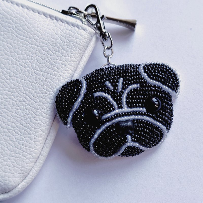 Pug Black Charm, Bag Charm, Keychain - Charms - Other Materials 