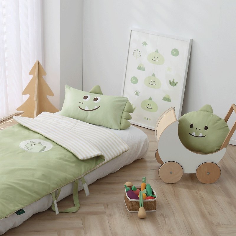 Good Relationship HAOKUANXI | Green Dragon Dino-Children’s Sleeping Bag Set - Bedding - Cotton & Hemp Green