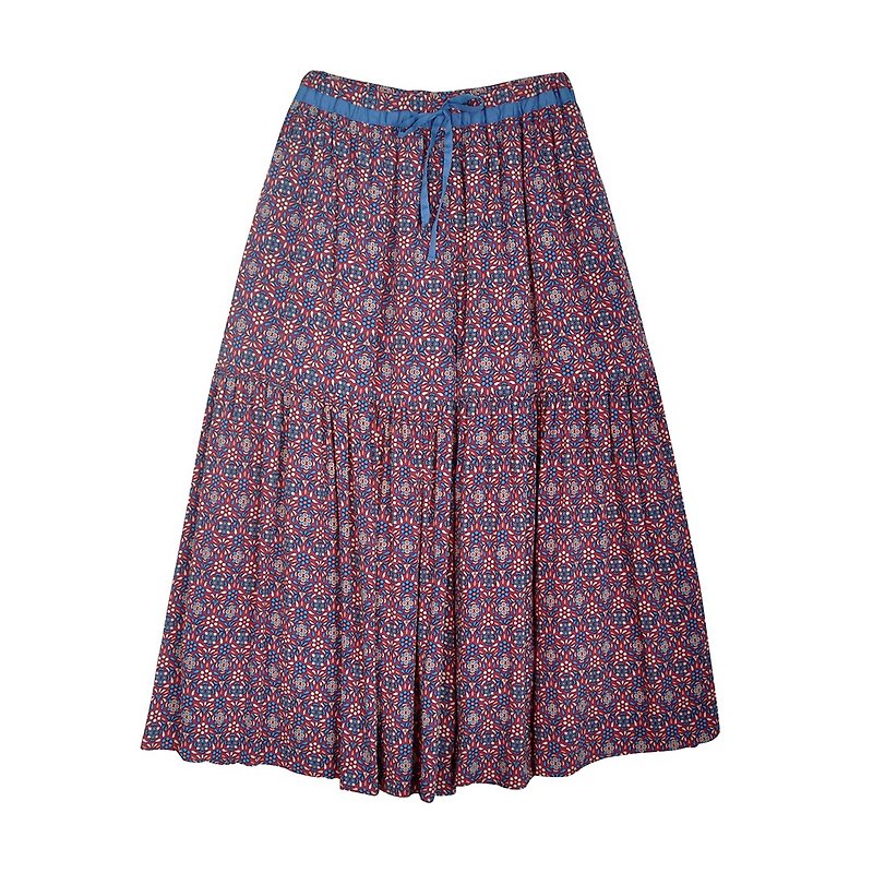 Ángeles - big girl - waist color printed trousers skirt - Women's Pants - Cotton & Hemp 