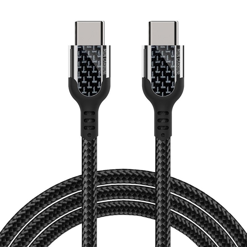 Carbon fiber USB C TO C fast charging transmission cable - Chargers & Cables - Carbon Fiber Black