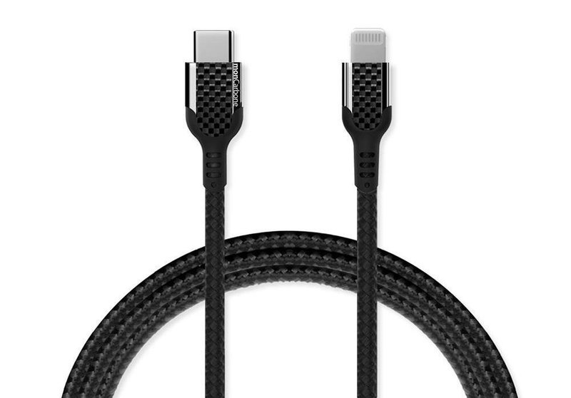 碳纖維 USB-C to C 快速充電傳輸線 - 行動電源/充電線 - 碳纖維 黑色