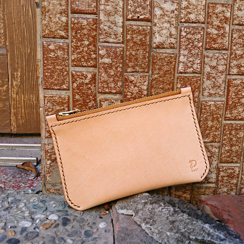 Simple coin purse - กระเป๋าใส่เหรียญ - หนังแท้ สีนำ้ตาล