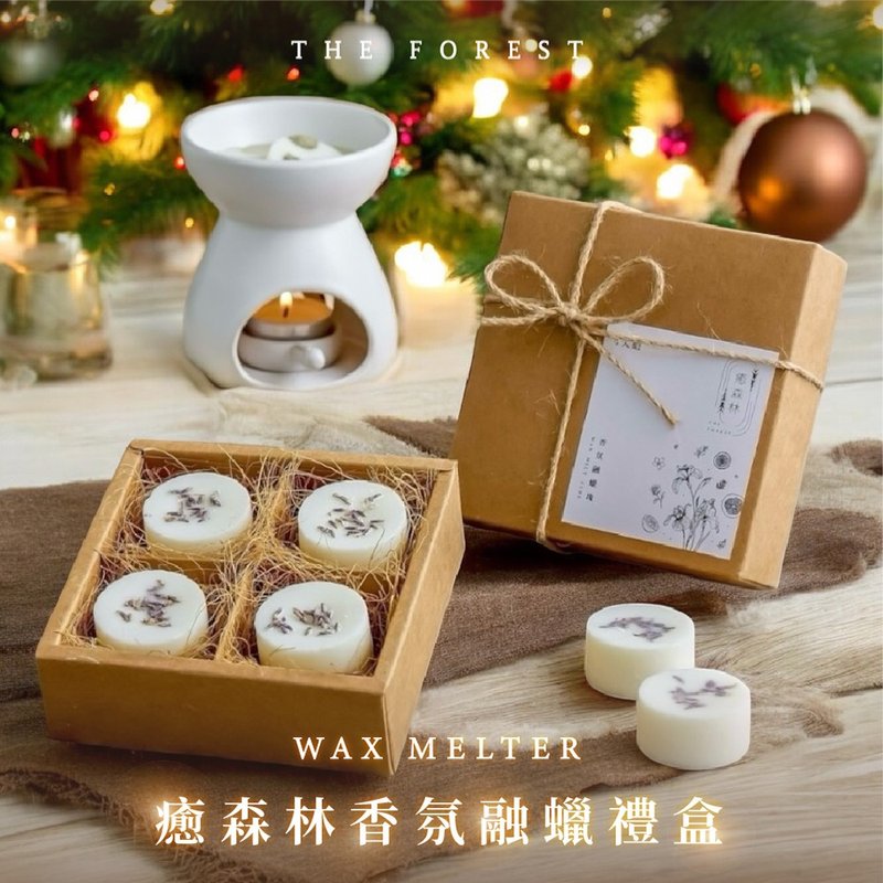 Home fragrance Wax melt gift box 4 pieces of scented Wax cubes + Wax melting stove - Candles & Candle Holders - Wax Multicolor