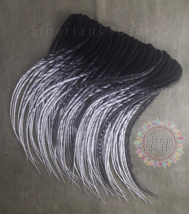 Classic Black White Twist Smooth Dreadlocks with Braids accent. - 髮夾/髮圈 - 其他材質 白色