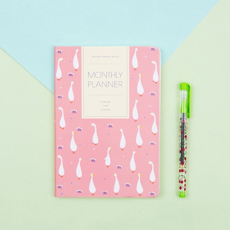 2018 ARDIUM MONTHLY PLANNER 行事曆/手帳 - 粉色鴨鴨 - 筆記本/手帳 - 紙 粉紅色