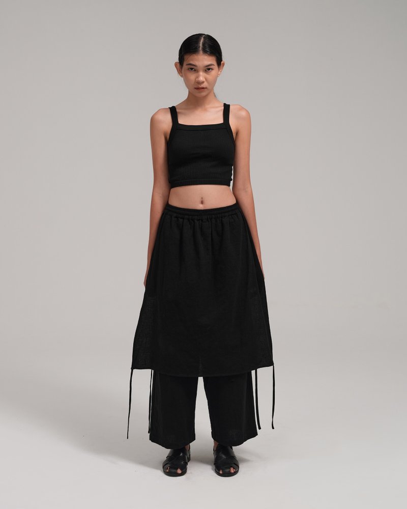 Unisex: The Skants (Black) - กางเกงขายาว - ผ้าฝ้าย/ผ้าลินิน สีดำ