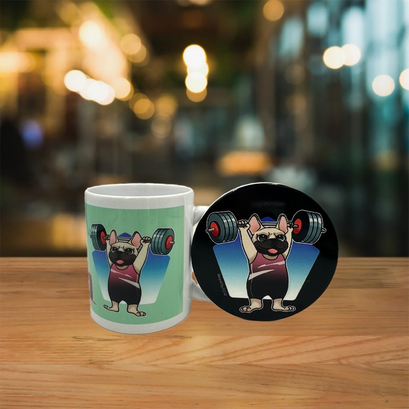 Weightlifting Ceramic Mug + Coaster | Gift Set | Customized - แก้วมัค/แก้วกาแฟ - ดินเผา 