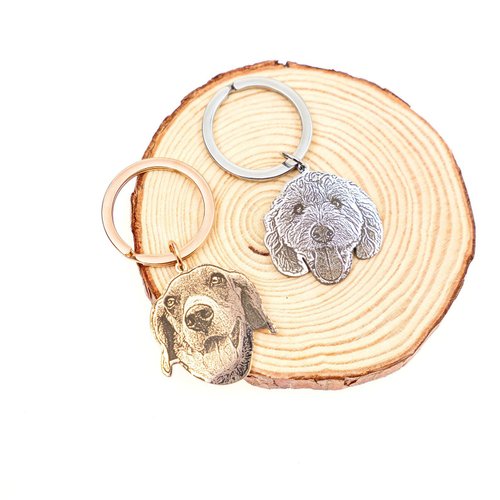 Claires Atelier 【訂製】客製狗貓照片狗頭鑰匙圈-鎖匙扣-生日禮物狗狗貓貓聖誕