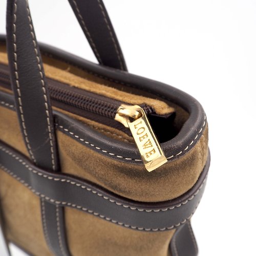 中古Loewe泥黃色真皮猄皮手提袋手袋包包意大利高級二手古著珠寶- 設計