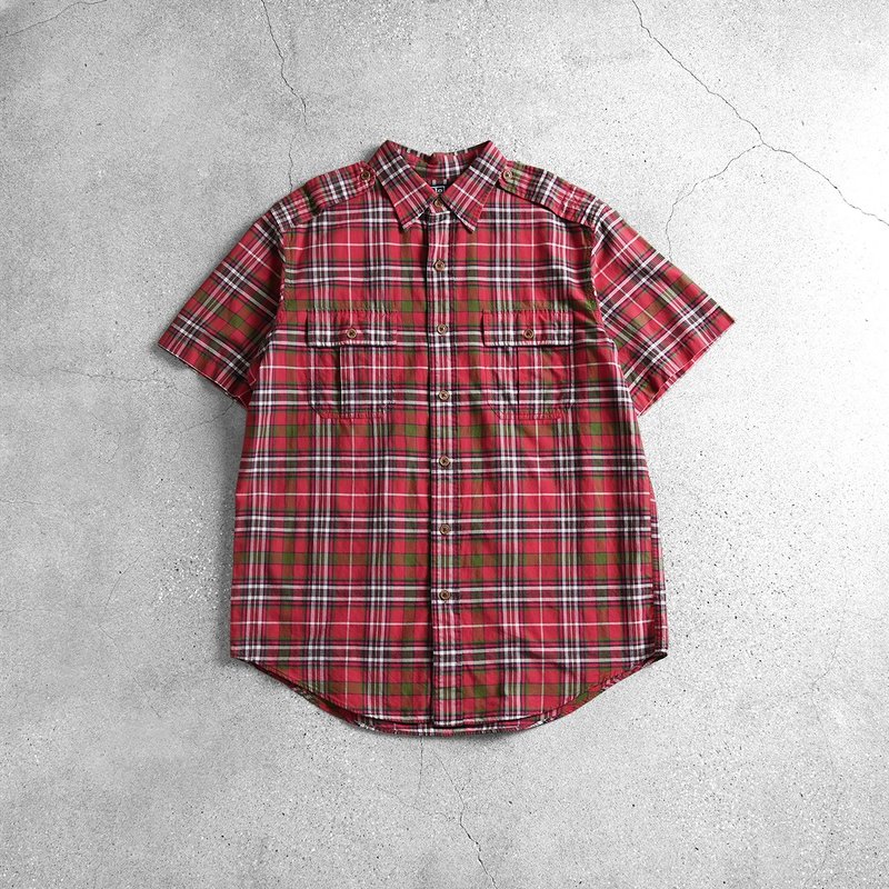 POLO Ralph Lauren 襯衫 / 古著襯衫、復古穿搭、格紋襯衫、古著 - 男襯衫/休閒襯衫 - 其他材質 紅色