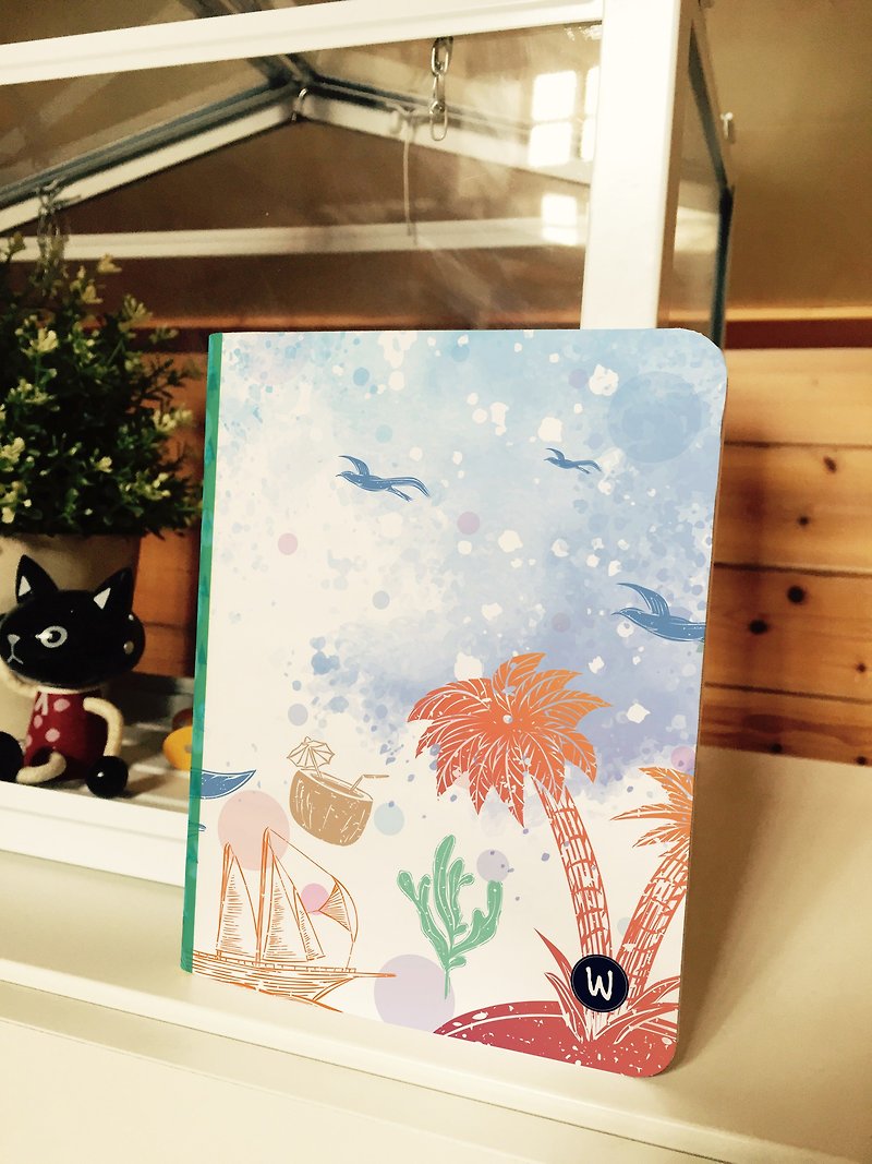 Rococo Strawberry WELKIN Handmade Travel Pocket/Seal Book/Notebook_Summer Ocean - Notebooks & Journals - Paper 