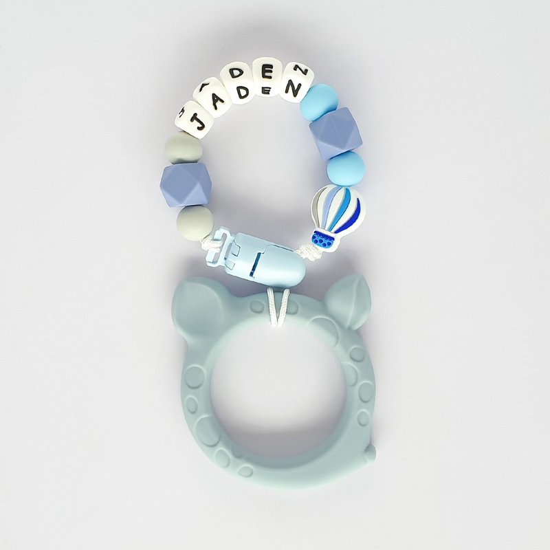 JADEN 熱氣球 珊瑚藍小鹿斑比固齒器 / 客製化奶嘴鏈 - 寶寶/兒童玩具/玩偶 - 其他材質 多色