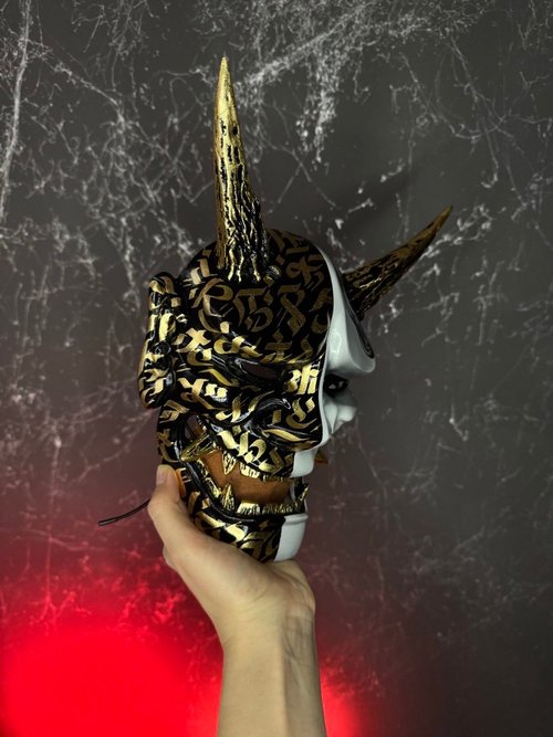 鬼の墨絵 書道作品 般若