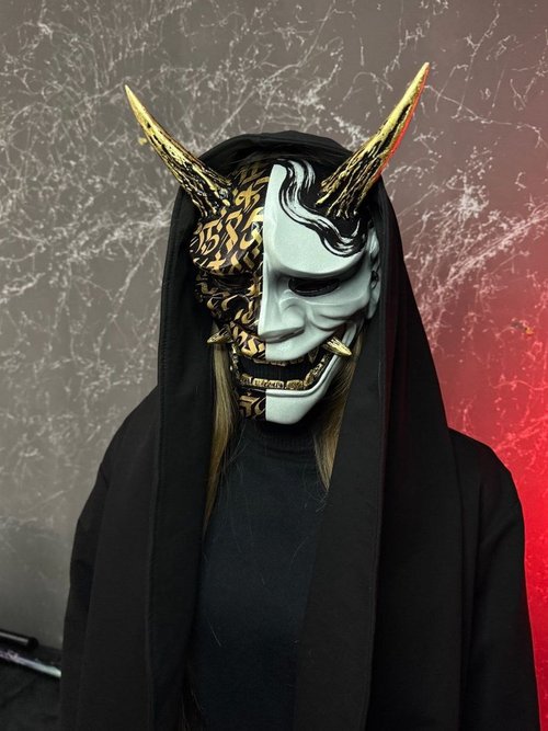 鬼の墨絵 書道作品 般若