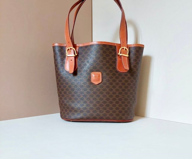 LA LUNE Second hand Celine brown presbyopic bucket tote bag back