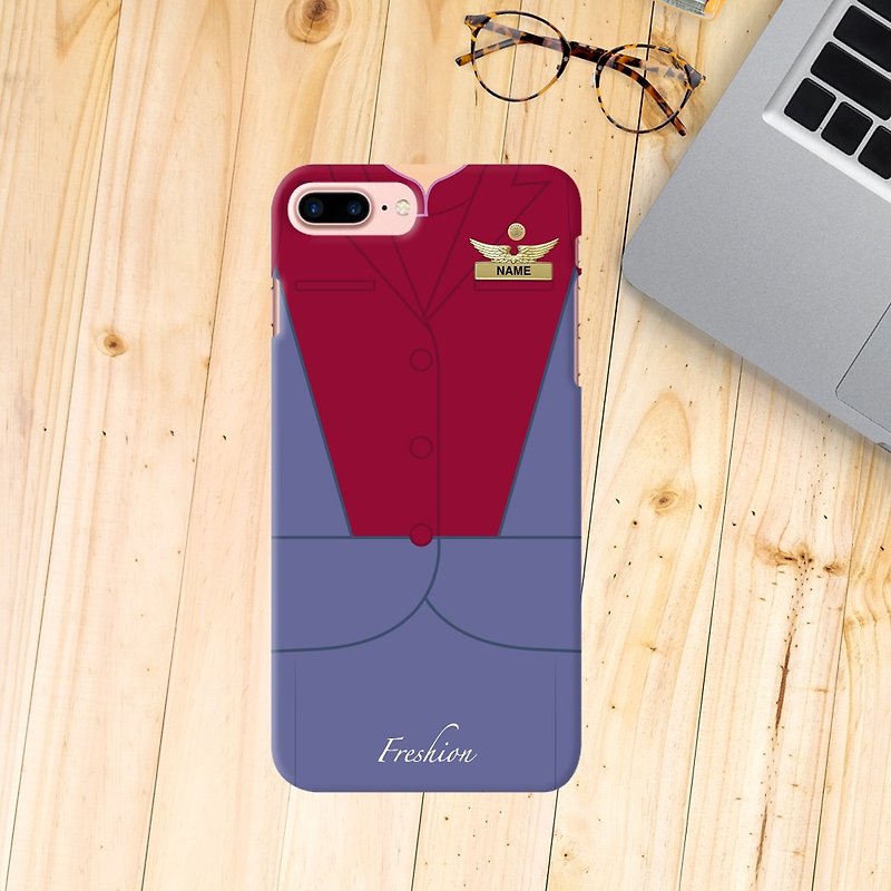 Personalised China Airlines Air Hostess / Fight Attendant iPhone Samsung Case  - Phone Cases - Plastic Purple