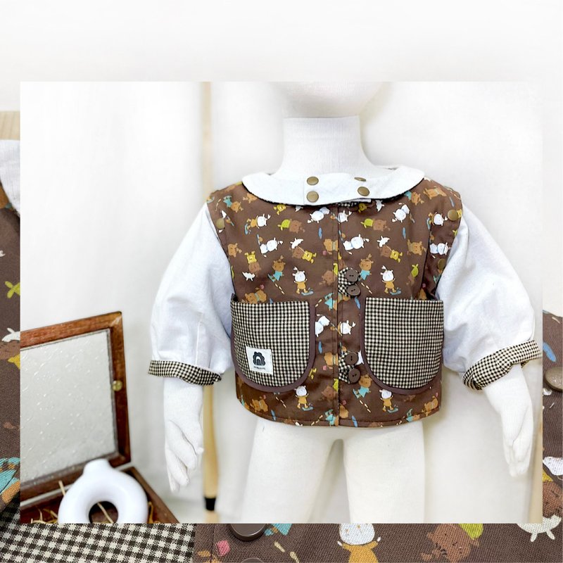 MiniUni背心外套 - 男/女童外套 - 棉．麻 