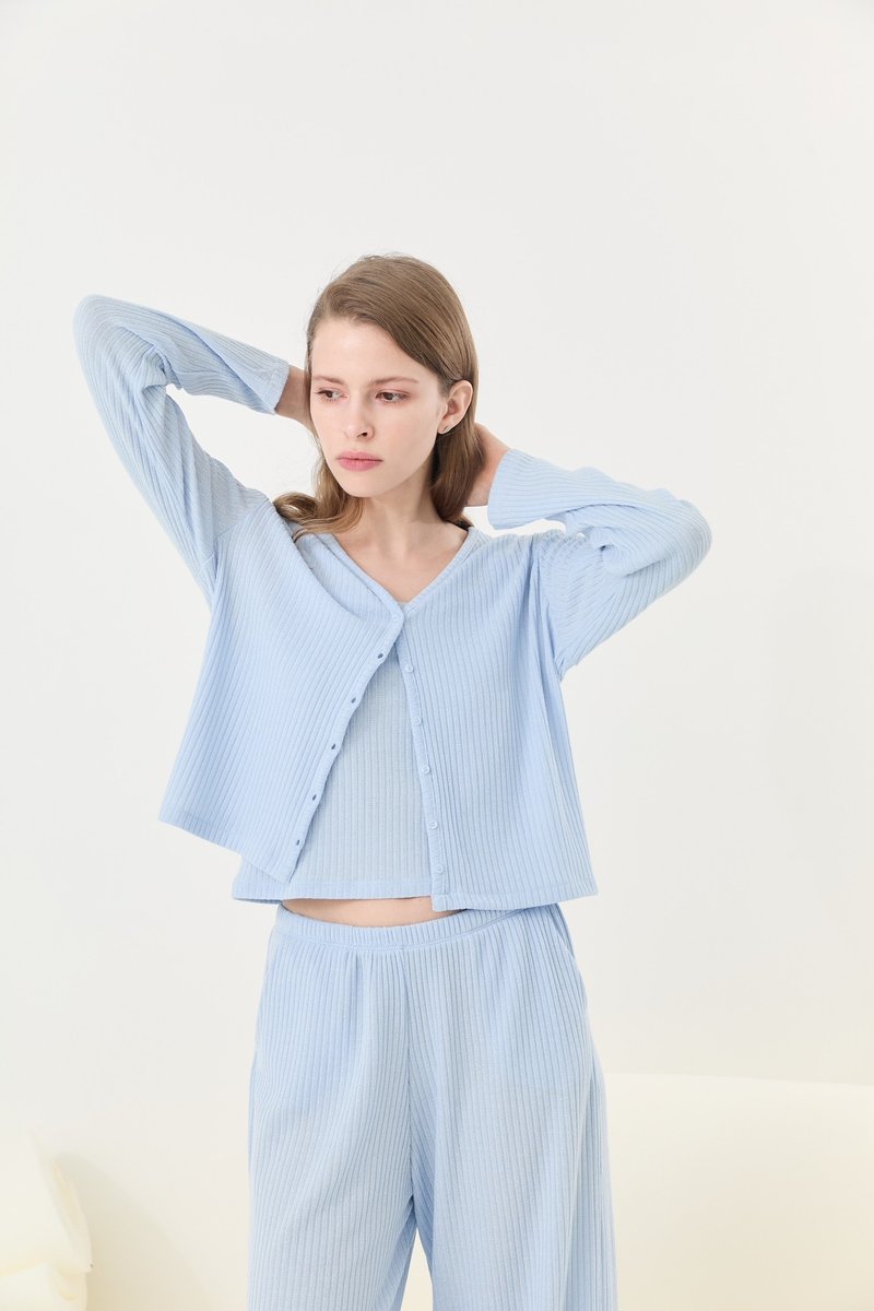 RIGHT v cardigan - knit need - 女毛衣/針織衫 - 聚酯纖維 白色