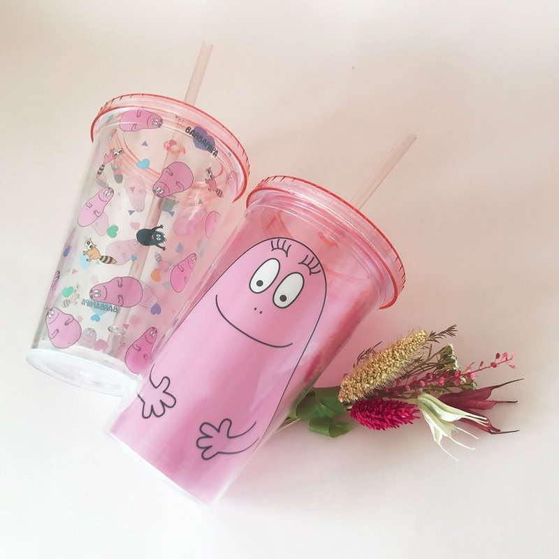 BARBAPAPA 泡泡先生 - 環保杯 吸管 水杯 飲料杯・正版商品 - 茶壺/茶杯/茶具 - 塑膠 粉紅色