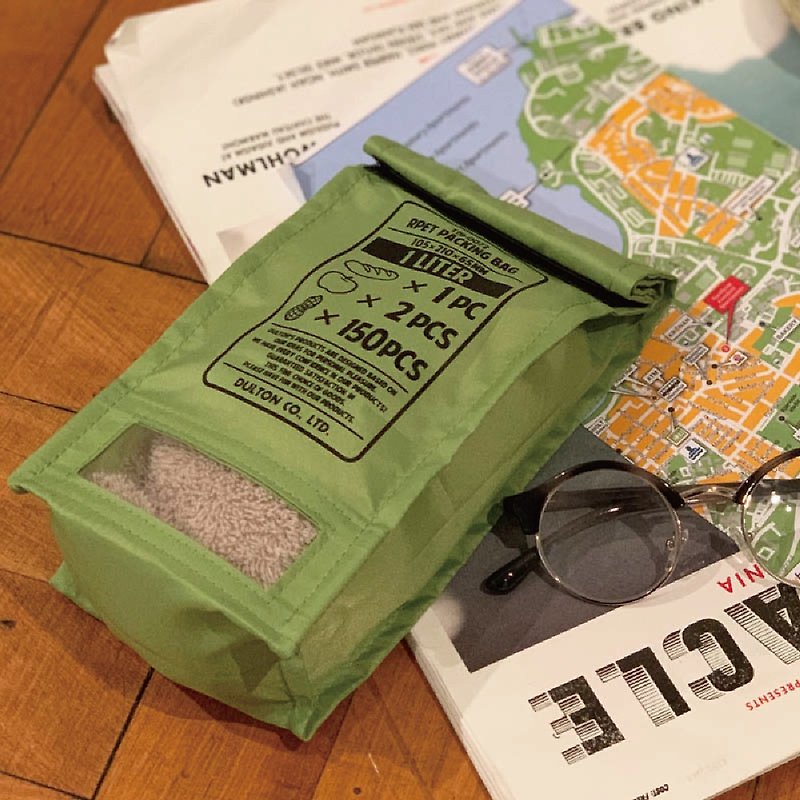 DULTON travel storage bag green / three sizes - กระเป๋าเครื่องสำอาง - พลาสติก สีเขียว