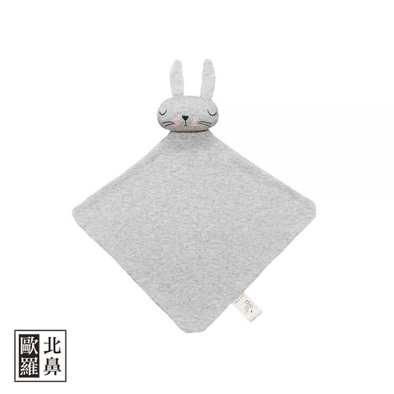Mister Fly Cute Animal Doll Comforting Towel - Grey Bunny - Bibs - Cotton & Hemp 