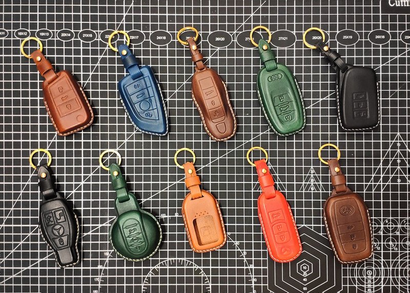 AMEET color series Italian buttero vegetable tanned leather shaping car key leather case multi-color - ที่ห้อยกุญแจ - หนังแท้ หลากหลายสี