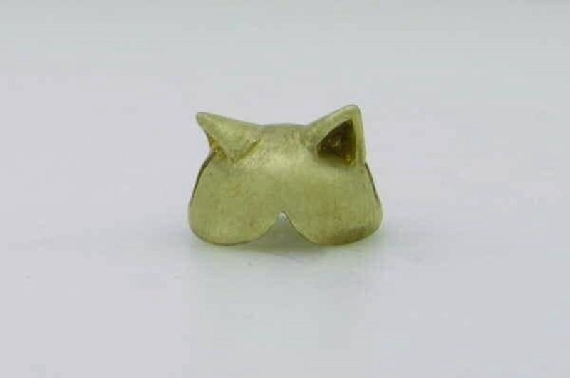 cat cap brass ( s_m-H.06 ) for smile ball brass 黃銅 黄铜 帽子 冠 貓 猫 ) - Other - Copper & Brass Gold