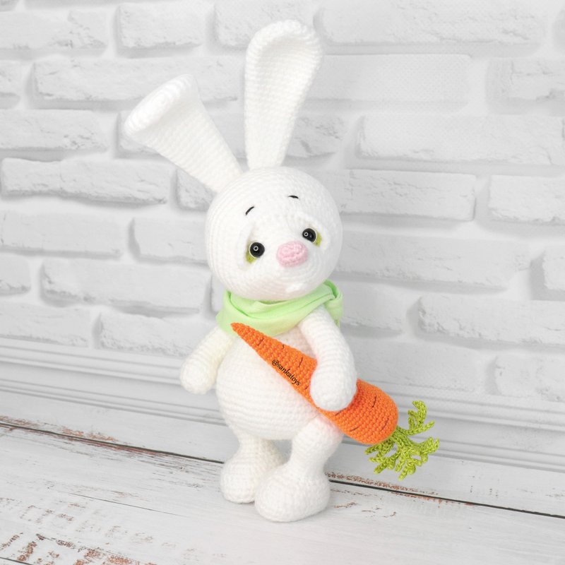 Crochet pattern Bunny carrot Valentine, PDF Digital Download, DIY amigurumi - 手工藝教學/工具書 - 其他材質 