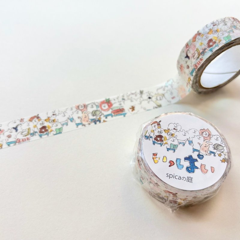 【オンライン限定】いっぱい /muuちゃん 15mm×7m マスキングテープ - 紙膠帶/和紙/PET - 紙 藍色