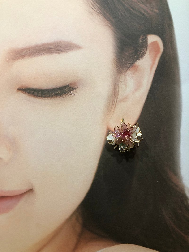 Sandra Pure Little Garden - Earrings & Clip-ons - 24K Gold Purple