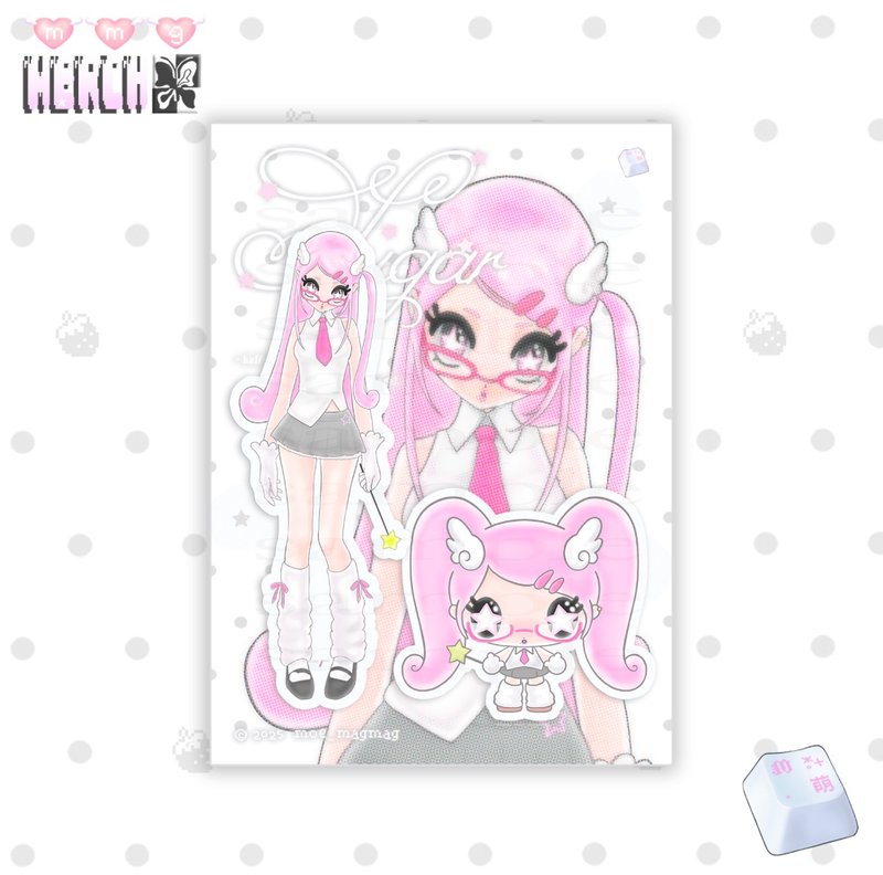 Sugar 貼紙套組_01 - 貼紙 - 紙 粉紅色